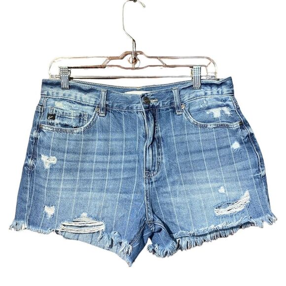 Kancan High Rise Distressed Fray Hem Denim Shorts Women's Size 11/29 - Picture 1 of 16